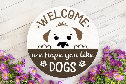 Dog welcome sign svg bundle, dog door signs design SVG Digital Rainbow Shop 