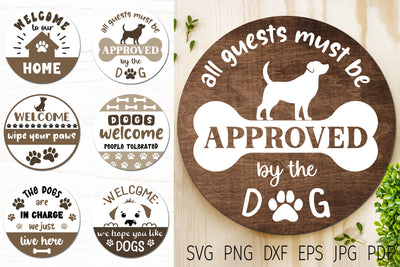 Dog welcome sign svg bundle, dog door signs design SVG Digital Rainbow Shop 