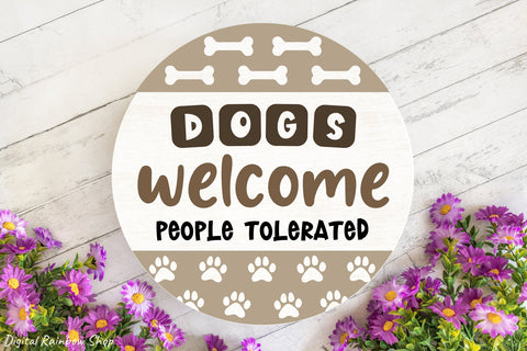Dog welcome sign svg bundle, dog door signs design SVG Digital Rainbow Shop 