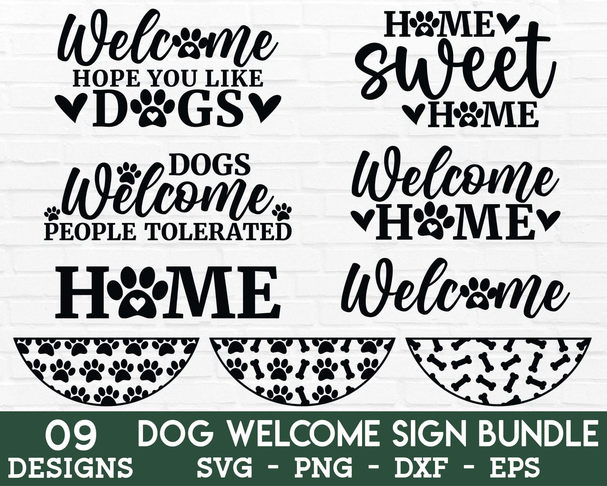 Dog Ign Dog Welcome Sign SVG Bundle - Dog Sign SVG, Welcome SVG, Dog Round Sign ...