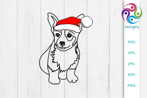 Dog With Christmas Hat Svg, Corgi Svg SVG Sintegra 