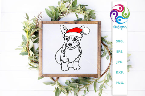 Dog With Christmas Hat Svg, Corgi Svg SVG Sintegra 