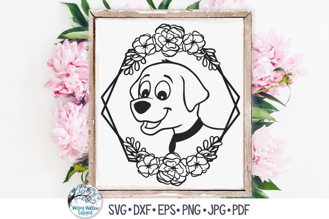 Dog with Flowers SVG SVG Wispy Willow Designs 