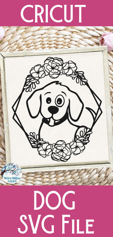Dog with Flowers SVG SVG Wispy Willow Designs 