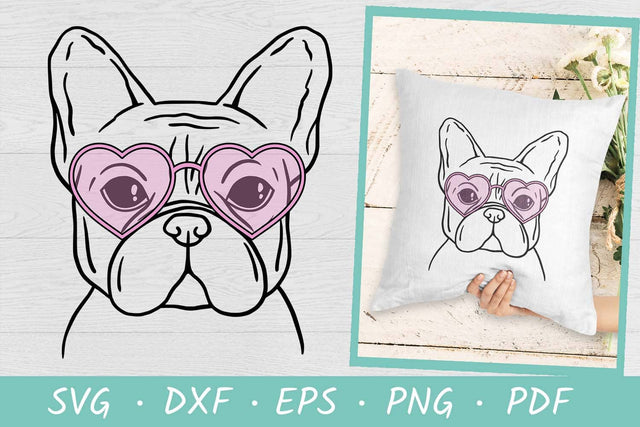 Dog with heart glasses SVG | Valentine SVG Cut File SVG Irina Ostapenko 