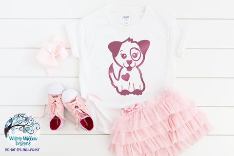 Dog with Heart SVG SVG Wispy Willow Designs 