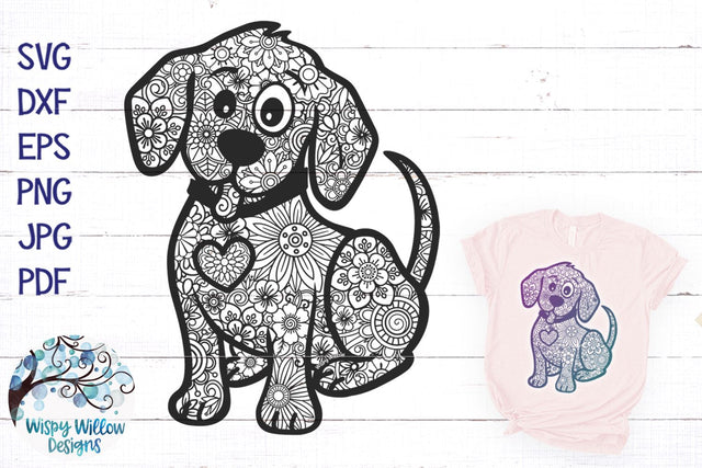 Dog Zentangle SVG SVG Wispy Willow Designs 