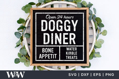 Doggy Diner SVG | Dog Sign SVG SVG Wood And Walt 