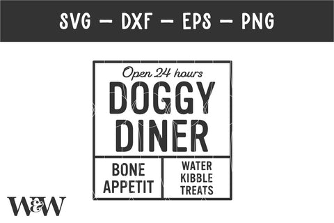 Doggy Diner SVG | Dog Sign SVG SVG Wood And Walt 