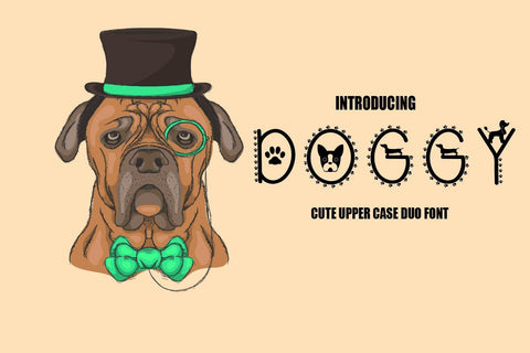 Doggy Font - A Cute upper case duo font Font Wowsvgstudio 
