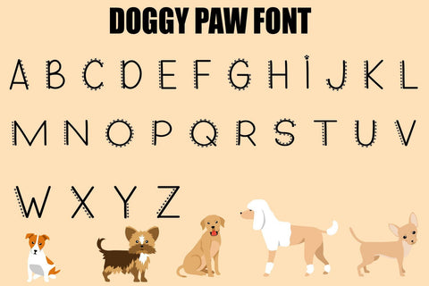 Doggy Font - A Cute upper case duo font Font Wowsvgstudio 