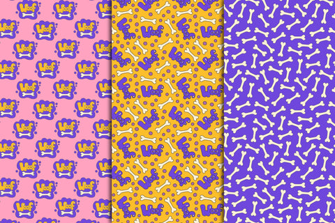 Doggy Seamless Patterns Digital Pattern Rin Green 