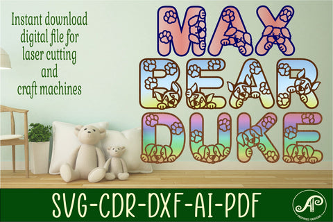 Dog/Puppy letters alphabet set. 78layered letters. SVG APInspireddesigns 