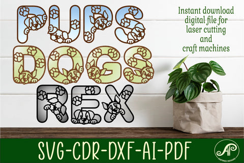 Dog/Puppy letters alphabet set. 78layered letters. SVG APInspireddesigns 