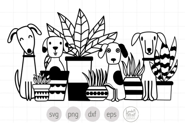 Dogs and Plants SVG, Dogs svg, House Plants svg, Dogs svg Files SVG Lynda M Metcalf 