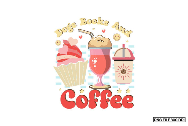 Dogs Books And Coffee Sublimation Sublimation designmaster24 