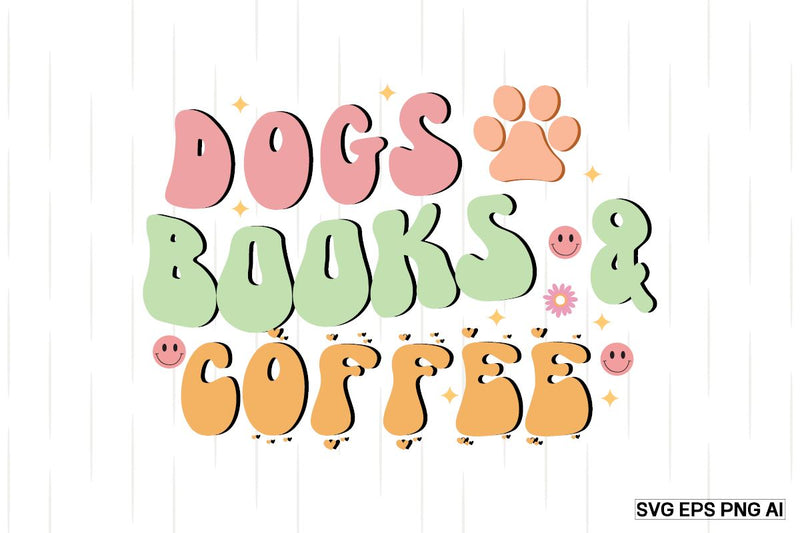 Dogs Books & Coffee SVG SVG designmaster24 
