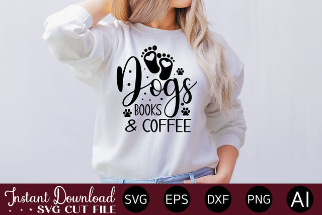 Dogs Books & Coffee SVG SVG designmaster24 