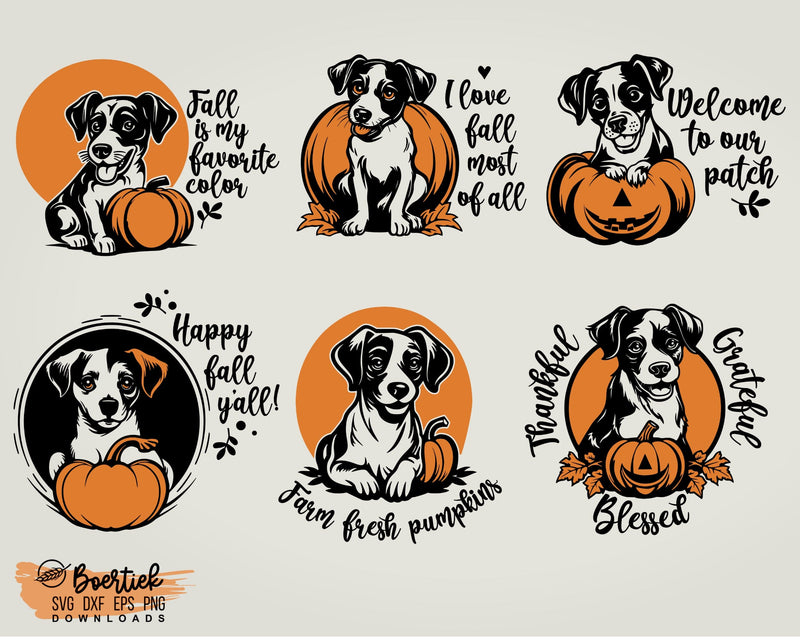Dogs fall bundle SVG file - So Fontsy