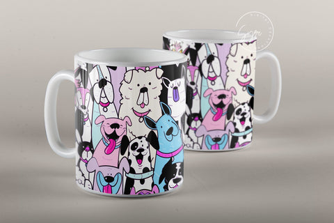 Dogs Mug Design, Cute Dogs Sublimation Wrap, Dog Mug Wrap, Gift for Dog Lover, 11 & 15 Oz Mug Cricut Press Sublimation Wrap Sublimation Syre Digital Creations 