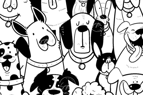 Dogs Pattern 20 oz Skinny Tumbler Design, Cute Puppies Tumbler Wrap, Puppies Sublimation Wrap png, Dog Lover Gift, Skinny Travel Tumbler, Black and White Design Sublimation Syre Digital Creations 