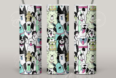 Dogs Pattern 20 oz Skinny Tumbler Design, Cute Puppies Tumbler Wrap, Puppies Sublimation Wrap png, Dog Lover Gift, Skinny Travel Tumbler Sublimation Syre Digital Creations 