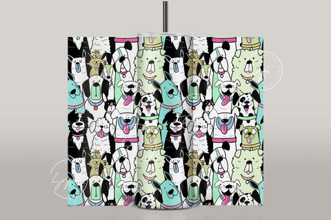 Dogs Pattern 20 oz Skinny Tumbler Design, Cute Puppies Tumbler Wrap, Puppies Sublimation Wrap png, Dog Lover Gift, Skinny Travel Tumbler Sublimation Syre Digital Creations 