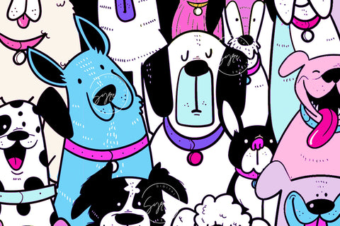 Dogs Pattern 20 oz Skinny Tumbler Design, Cute Puppies Tumbler Wrap, Puppies Sublimation Wrap png, Dog Lover Gift, Skinny Travel Tumbler Sublimation Syre Digital Creations 