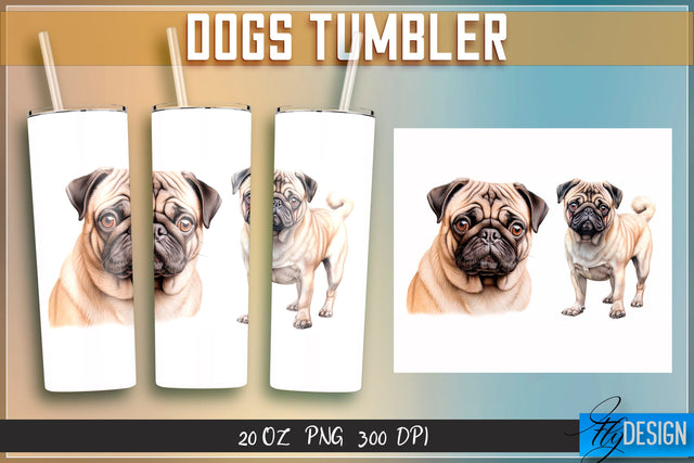 Dogs Tumbler Sublimation | Animal 20 Oz Tumbler Sublimation Fly Design 