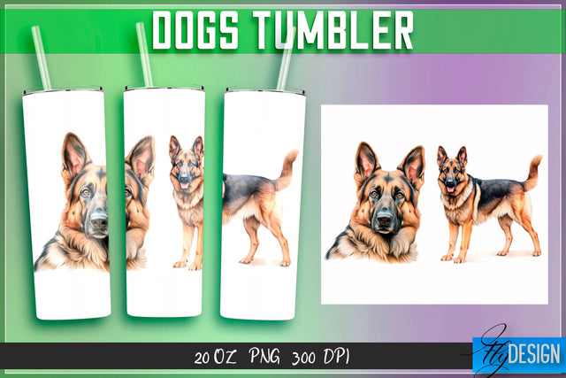Dogs Tumbler Sublimation | Animal 20 Oz Tumbler Sublimation Fly Design 