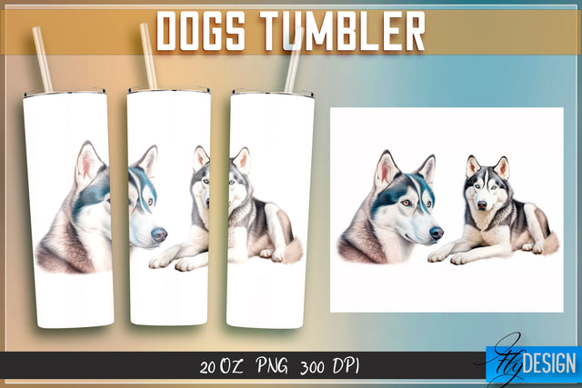Dogs Tumbler Sublimation | Animal 20 Oz Tumbler Sublimation Fly Design 