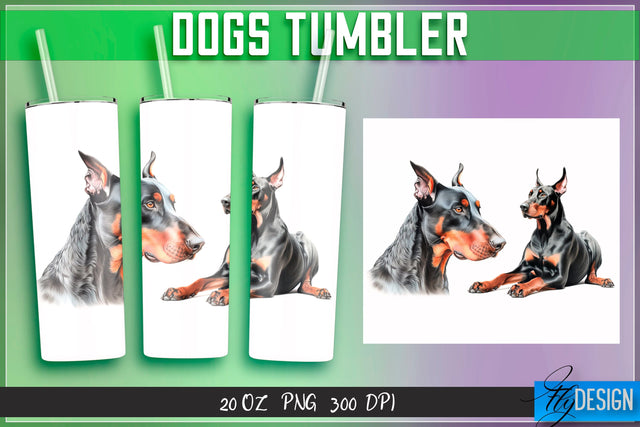 Dogs Tumbler Sublimation | Animal 20 Oz Tumbler Sublimation Fly Design 