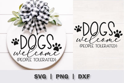 Dogs Welcome People Tolerated Door Sign SVG SVG Ollive Studio 