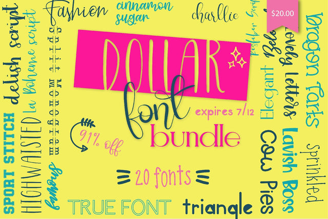 Dollar Fonts Bundle Bundle So Fontsy Design Shop 