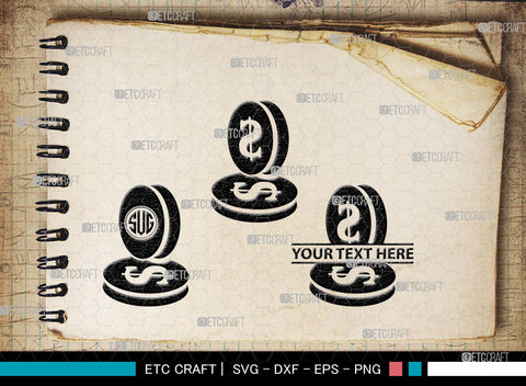 Dollar Monogram, Dollars And Money Silhouette, Money Svg, Coin Svg, Dollar Svg, Cash Svg, SB00026 SVG ETC Craft 