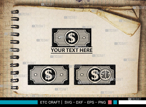 Dollar Monogram, Dollars And Money Silhouette, Money Svg, Coin Svg, Dollar Svg, Cash Svg, SB00026 SVG ETC Craft 