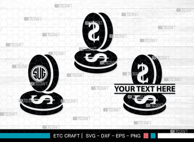 Dollar Monogram, Dollars And Money Silhouette, Money Svg, Coin Svg, Dollar Svg, Cash Svg, SB00026 SVG ETC Craft 