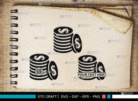 Dollar Monogram, Dollars And Money Silhouette, Money Svg, Coin Svg, Dollar Svg, Cash Svg, SB00026 SVG ETC Craft 