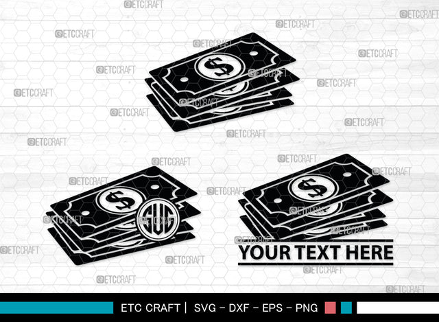 Dollar Monogram, Dollars And Money Silhouette, Money Svg, Coin Svg, Dollar Svg, Cash Svg, SB00026 SVG ETC Craft 