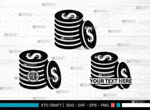 Dollar Monogram, Dollars And Money Silhouette, Money Svg, Coin Svg, Dollar Svg, Cash Svg, SB00026 SVG ETC Craft 