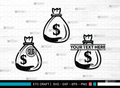 Dollar Monogram, Dollars And Money Silhouette, Money Svg, Coin Svg, Dollar Svg, Cash Svg, SB00026 SVG ETC Craft 