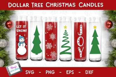 Dollar Tree Christmas Candle SVG Bundle | 6 Christmas Candles SVG Stacy's Digital Designs 