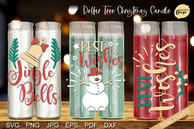 Dollar Tree Christmas Candle SVG Bundle, Layered Designs SVG Klava P 