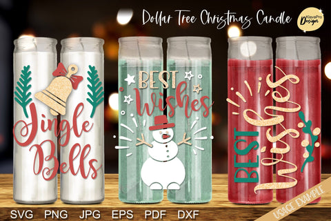 Dollar Tree Christmas Candle SVG Bundle, Layered Designs SVG Klava P 