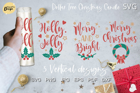 Dollar Tree Christmas Candle SVG Bundle, Layered Designs SVG Klava P 