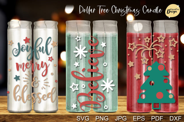 Dollar Tree Christmas Candle SVG Bundle, Layered Designs SVG Klava P 