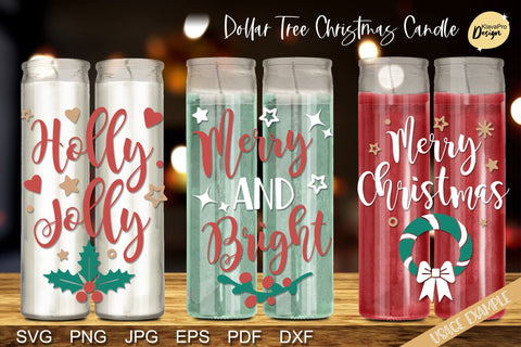 Dollar Tree Christmas Candle SVG Bundle, Layered Designs SVG Klava P 