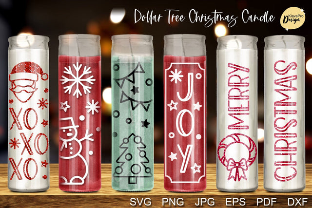 Dollar Tree Christmas Candle SVG Bundle, Vertical Designs SVG Klava P 