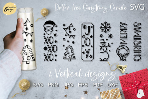 Dollar Tree Christmas Candle SVG Bundle, Vertical Designs SVG Klava P 