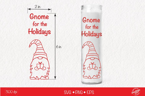 Dollar tree Christmas candle SVG| Holiday candle design with Gnome SVG Createya Design 